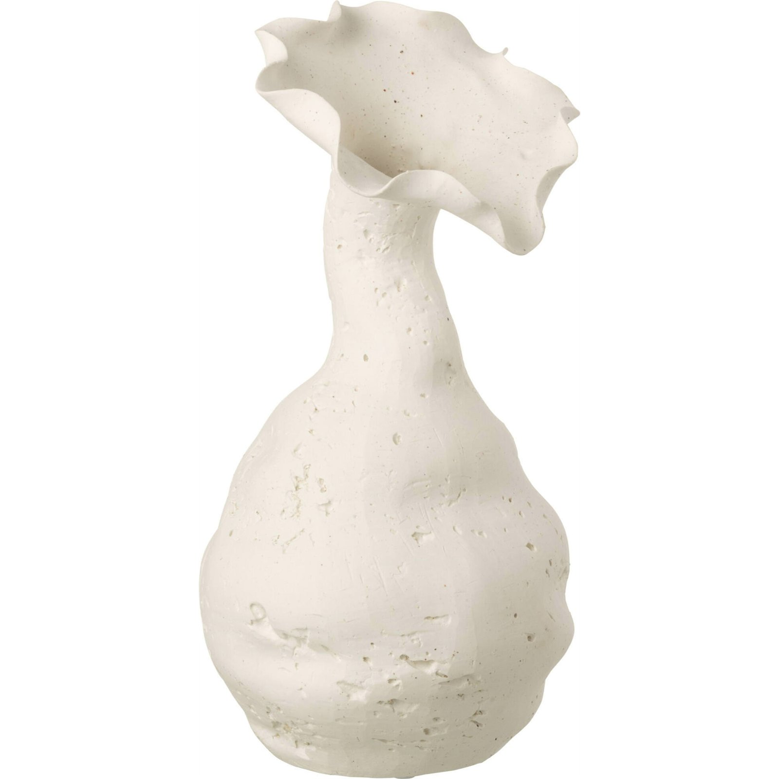 Vase en poterie forme fleur ondulée, RECOLLECTION