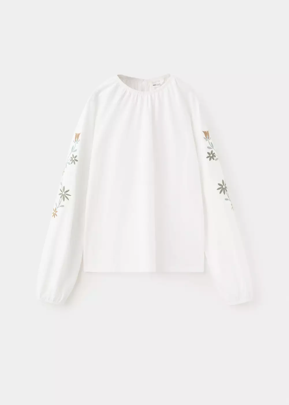 T-shirt coton broderie à fleurs, MANGO KIDS
