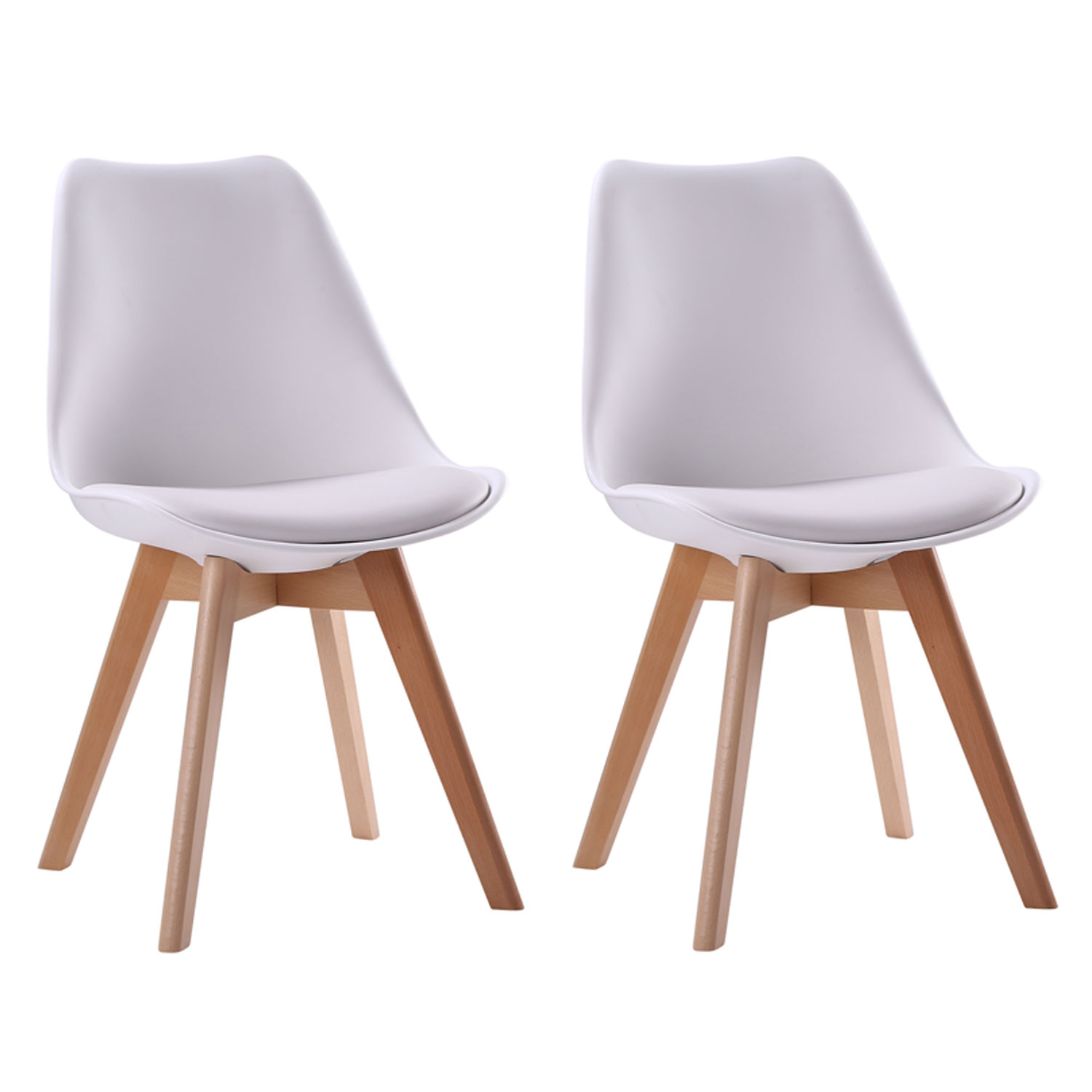 Lot de 2 chaises scandinaves, NORA, HAPPY GARDEN