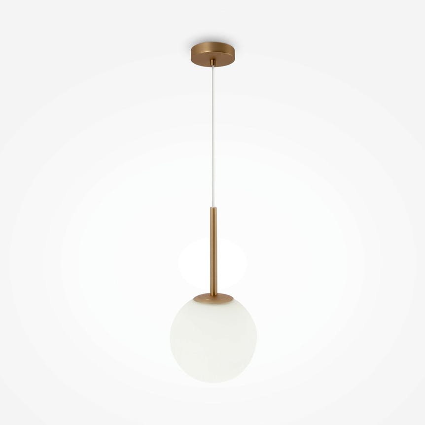 Suspension globe dorée verre dépoli 20 cm DELTONA, PIER IMPORT