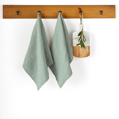 Set of 2 Victorine Pure Washed Linen Tea Towels LA REDOUTE INTERIEURS