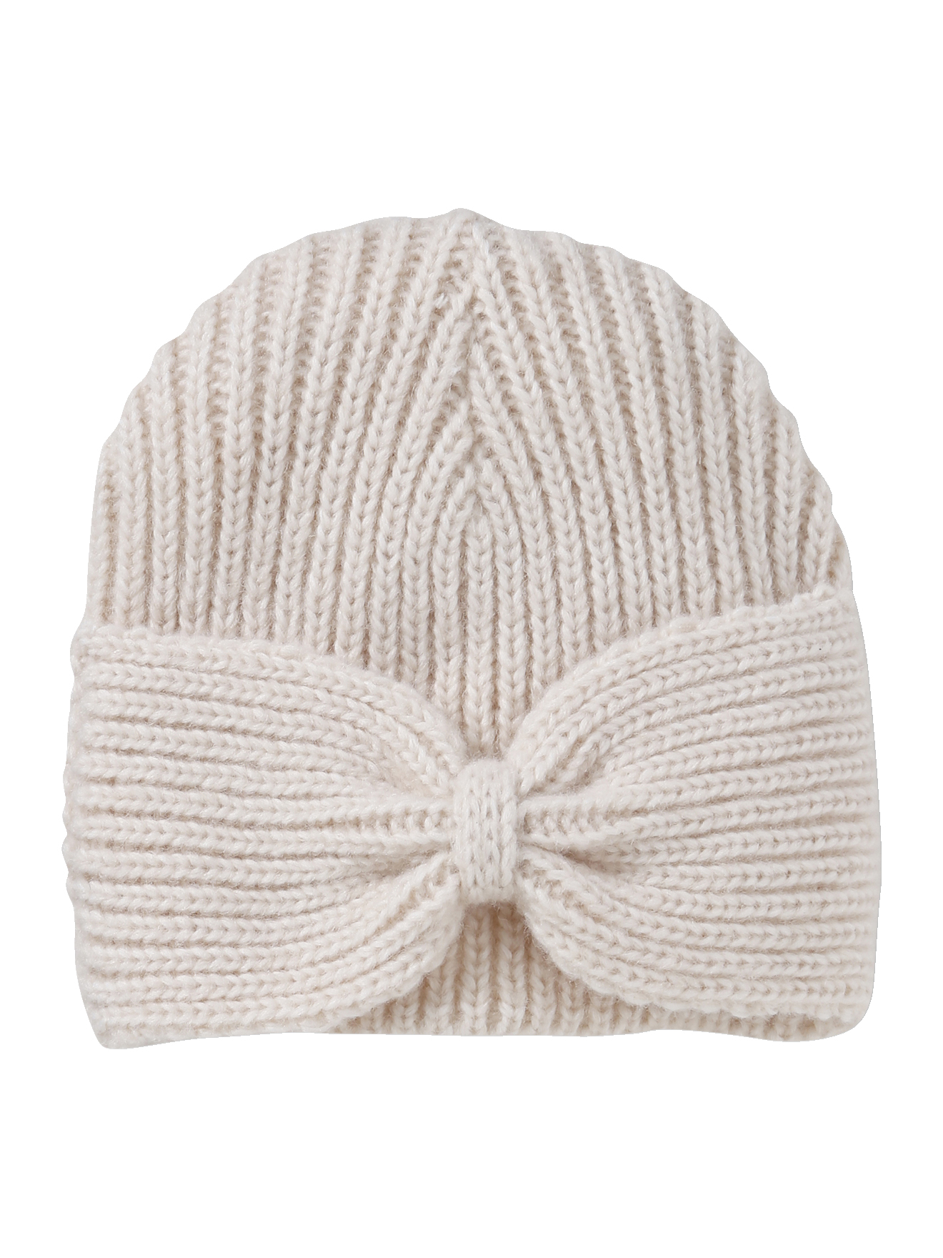 Bonnet en maille côtelée avec noeud fantaisie, VERTBAUDET