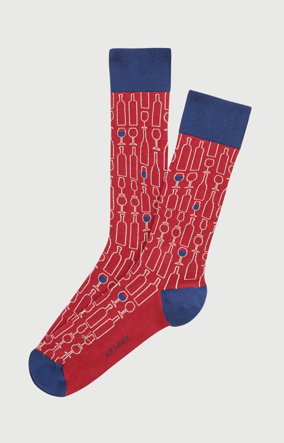 Chaussettes en coton imprimé Vins, ARTHUR