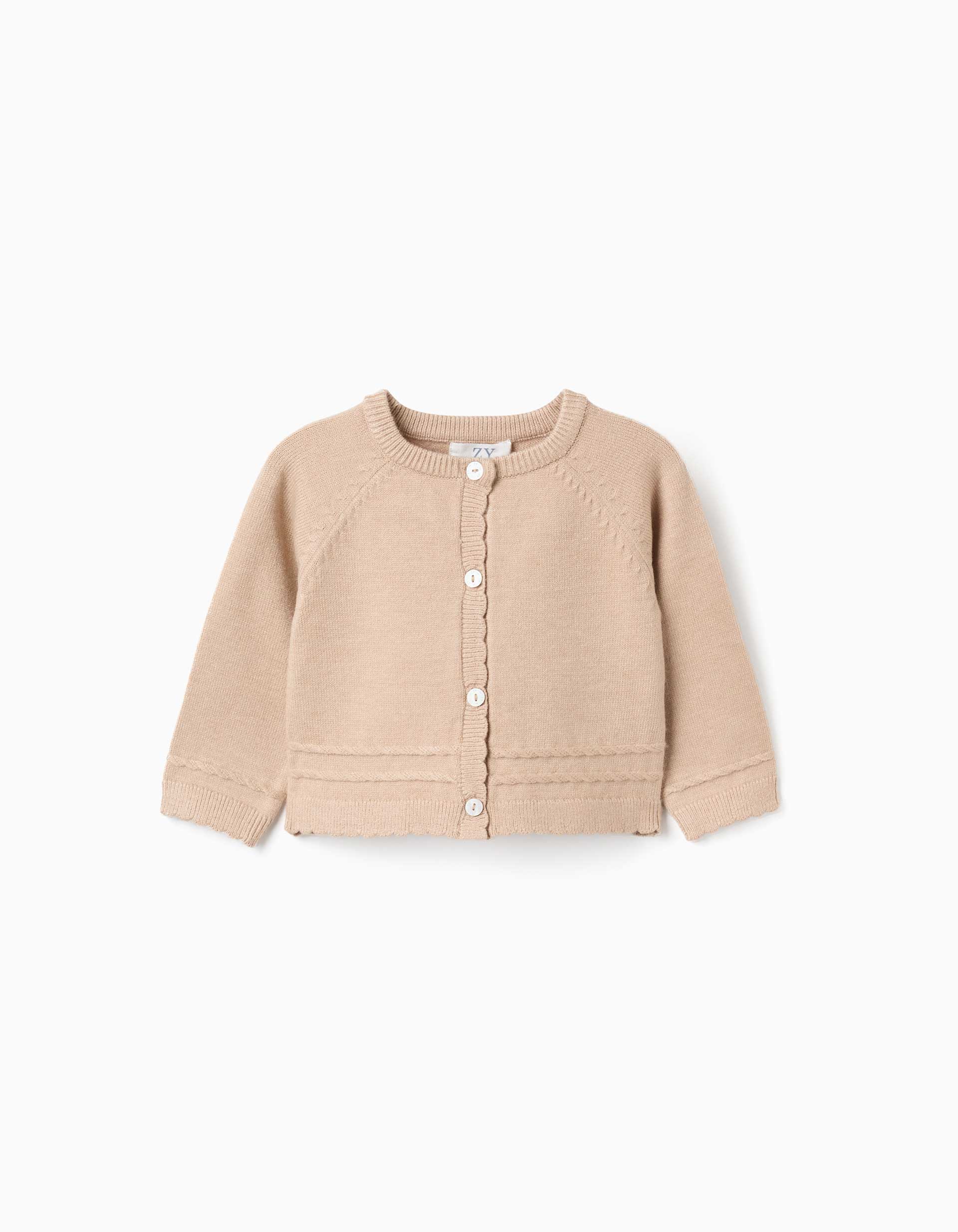 Cardigan en maille avec extrémités festonnées B&S, ZIPPY