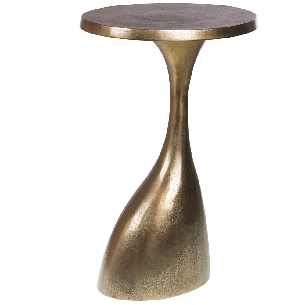 Bout de canapé rond en métal doré H62 cm Carmen, AMADEUS