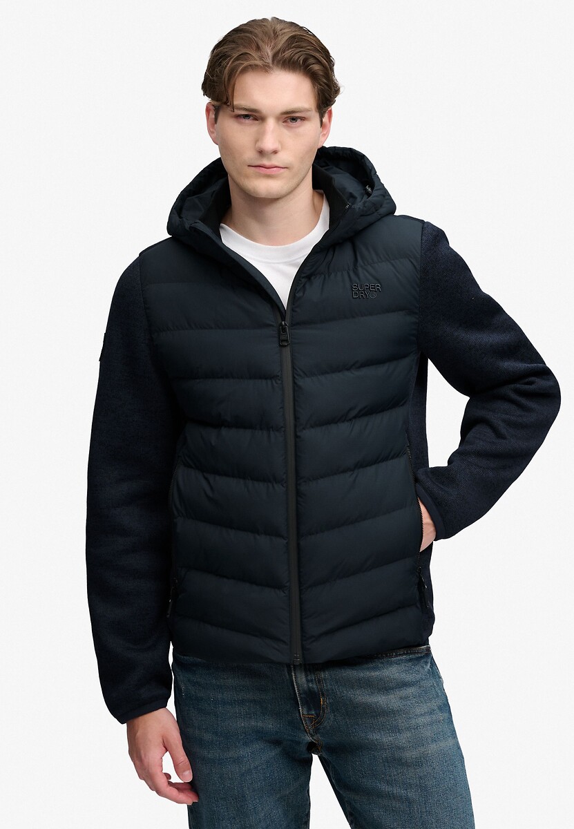 Hybride tricot jasje met kap, SUPERDRY