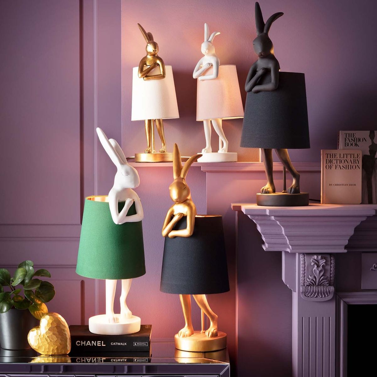 Lampe à poser électrifiée forme lapin en porcelaine H26,5