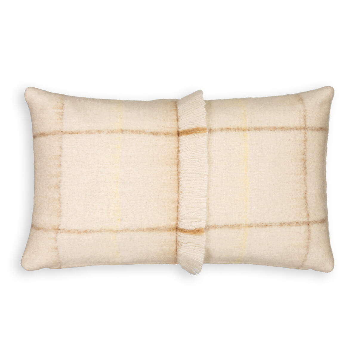 Sarna Fringed Mohair Rectangular Cushion Cover