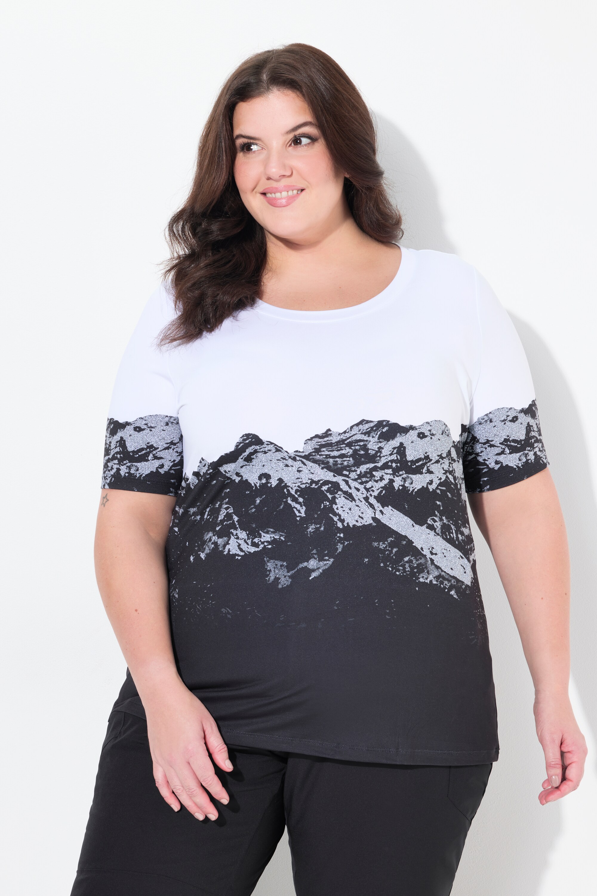 T-shirt technique à col rond et, ULLA POPKEN