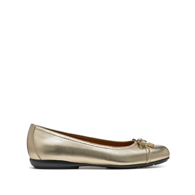 Annytah Breathable Ballet Flats in Metallic Leather GEOX