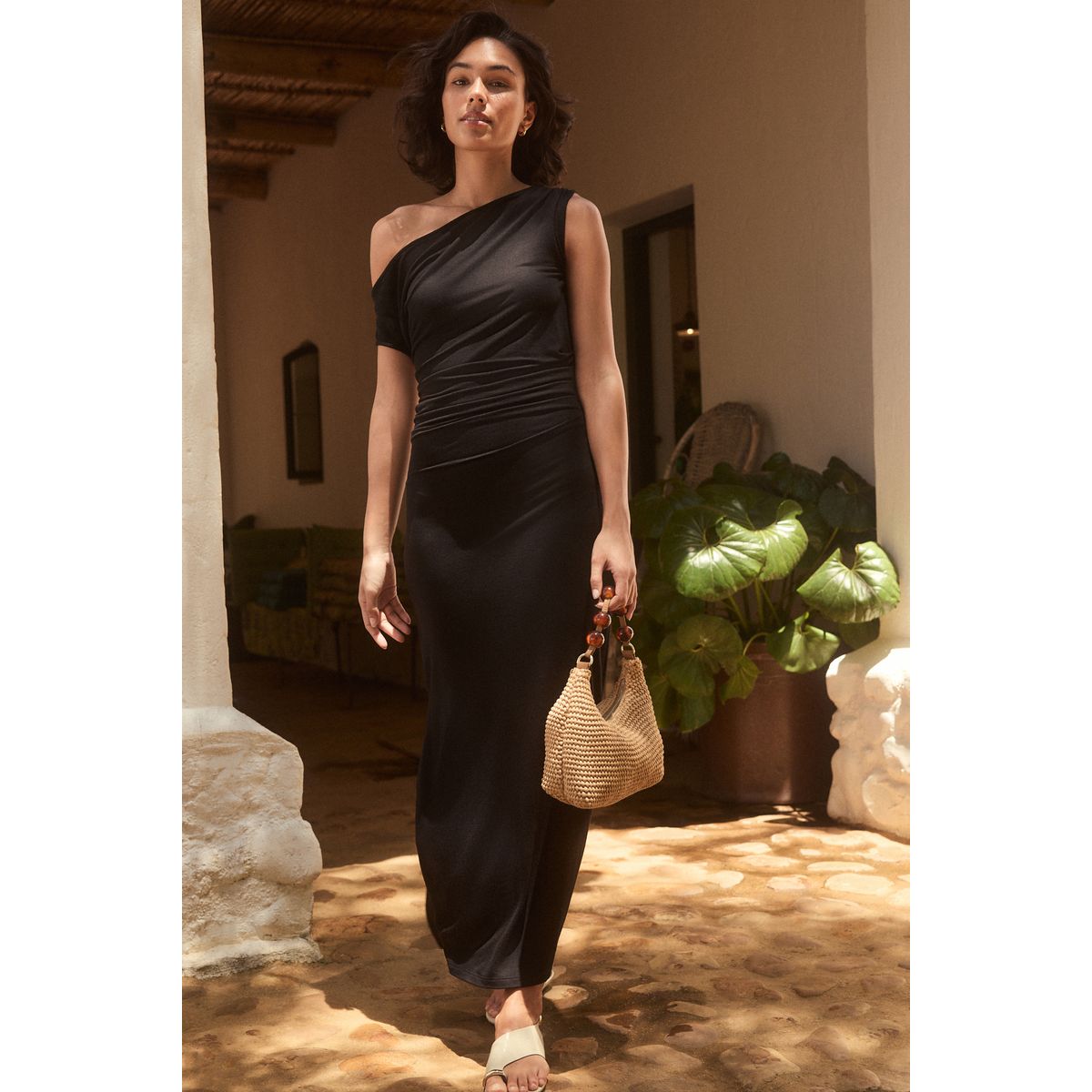 Robe Cocktail Noire Next - épaules Dénudées, Taille 16, En Polyester, Neuf Avec étiquettes