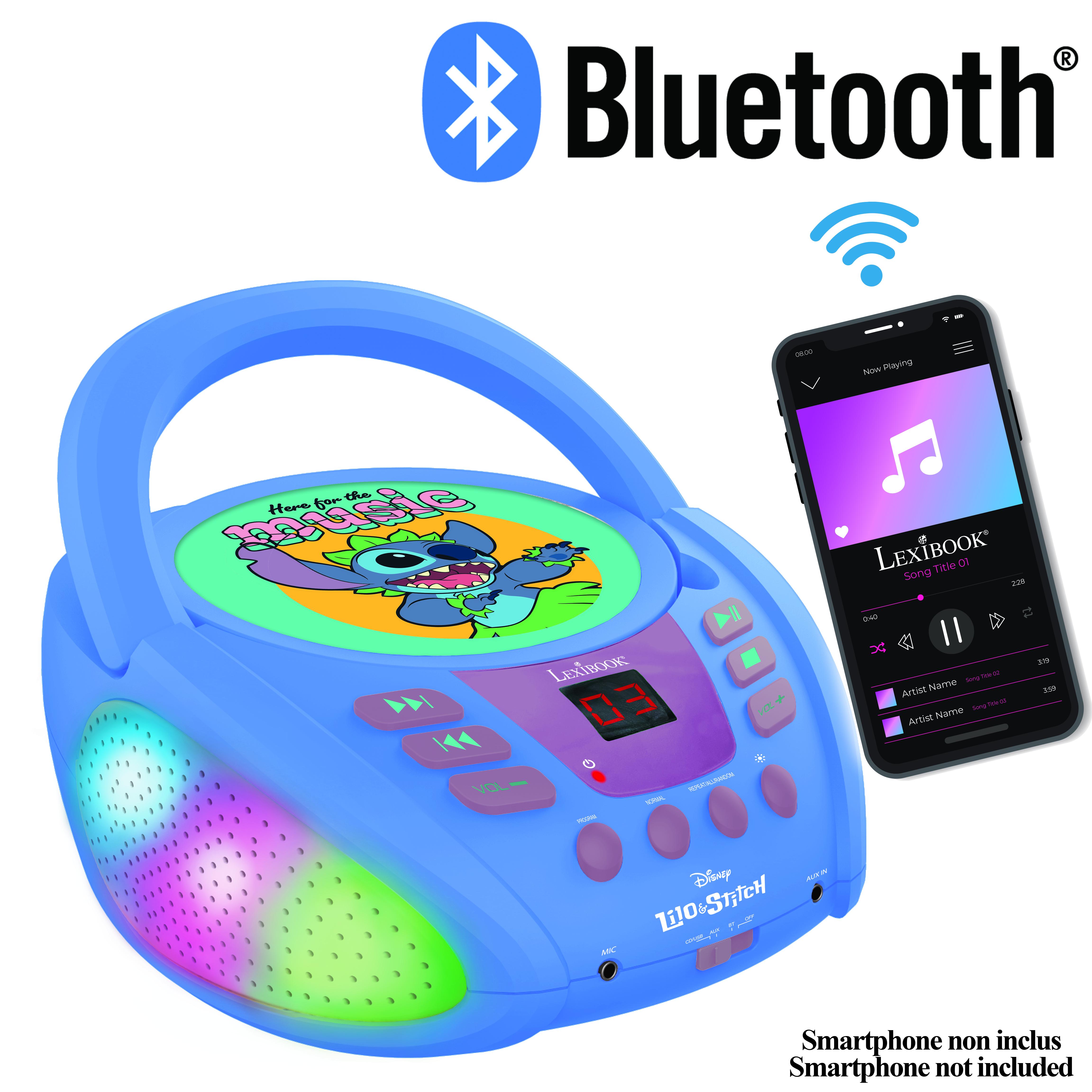 Lecteur CD Bluetooth Stitch, LEXIBOOK