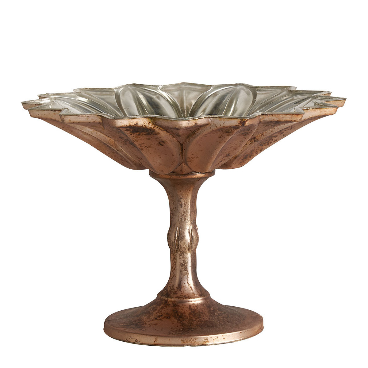 Coupe en verre mercurisé, BLANC D’IVOIRE