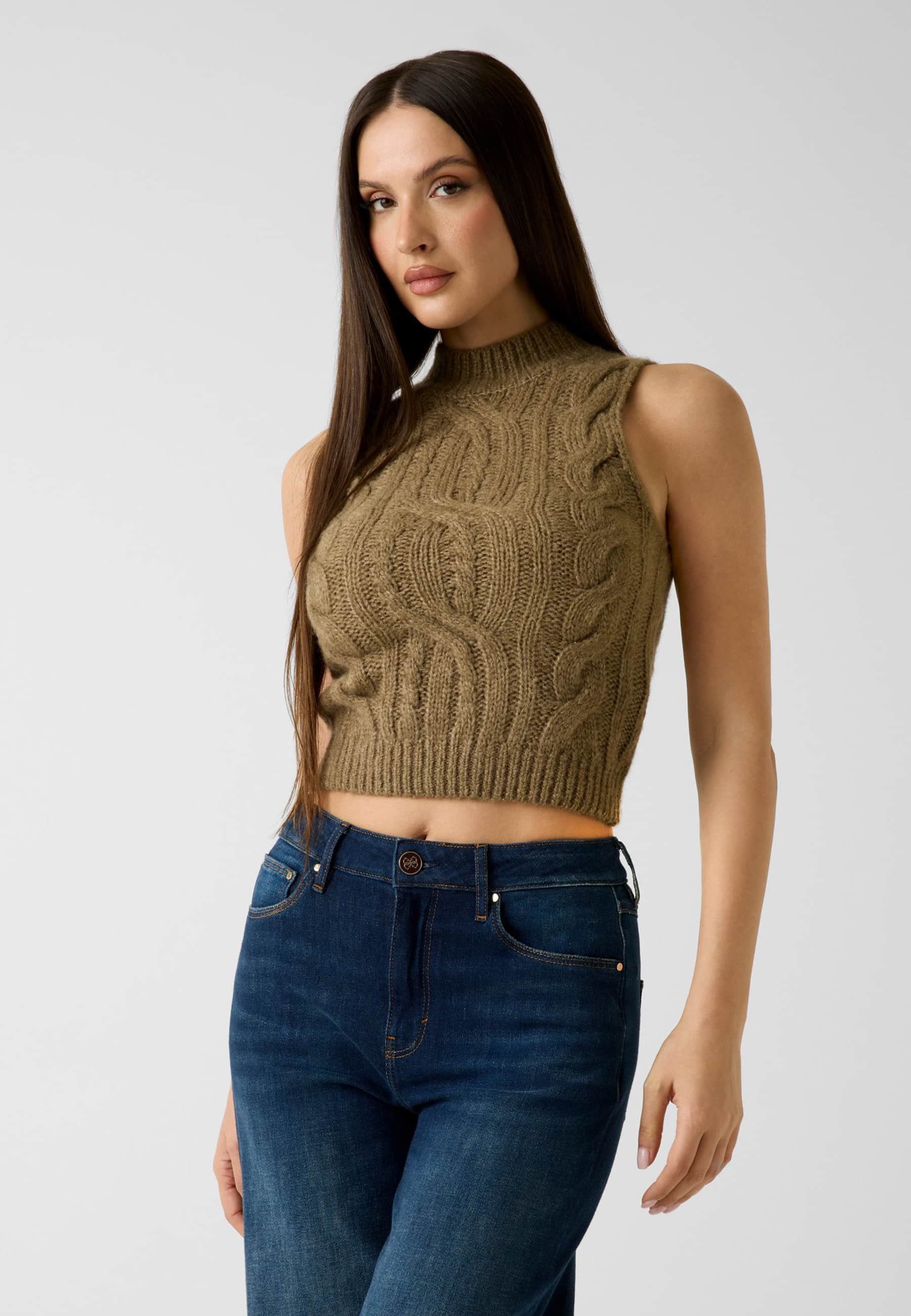 Pull Sans Manches En Mélange De Laine, GUESS
