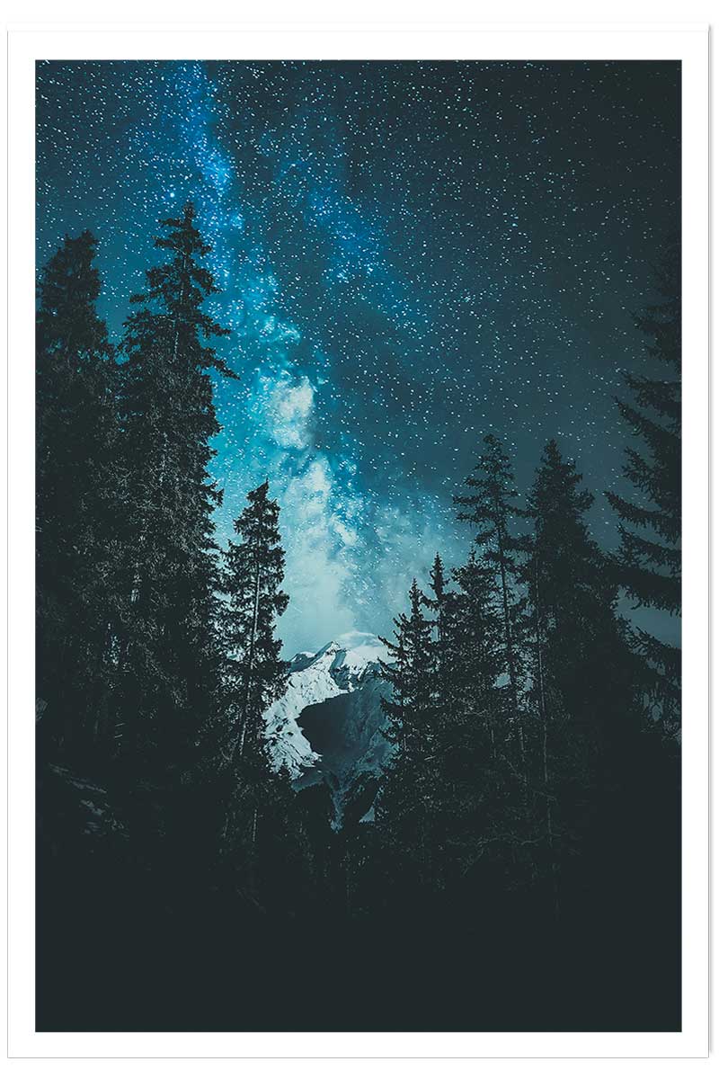 Affiche paysage voie lactée alpine, HEXOA