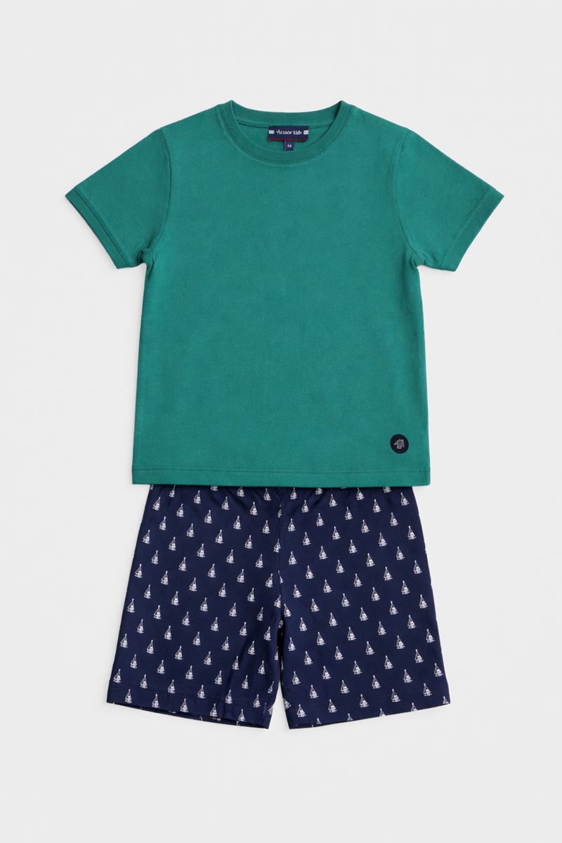 Pyjama short Kids bateaux - coton léger, ARMOR-LUX