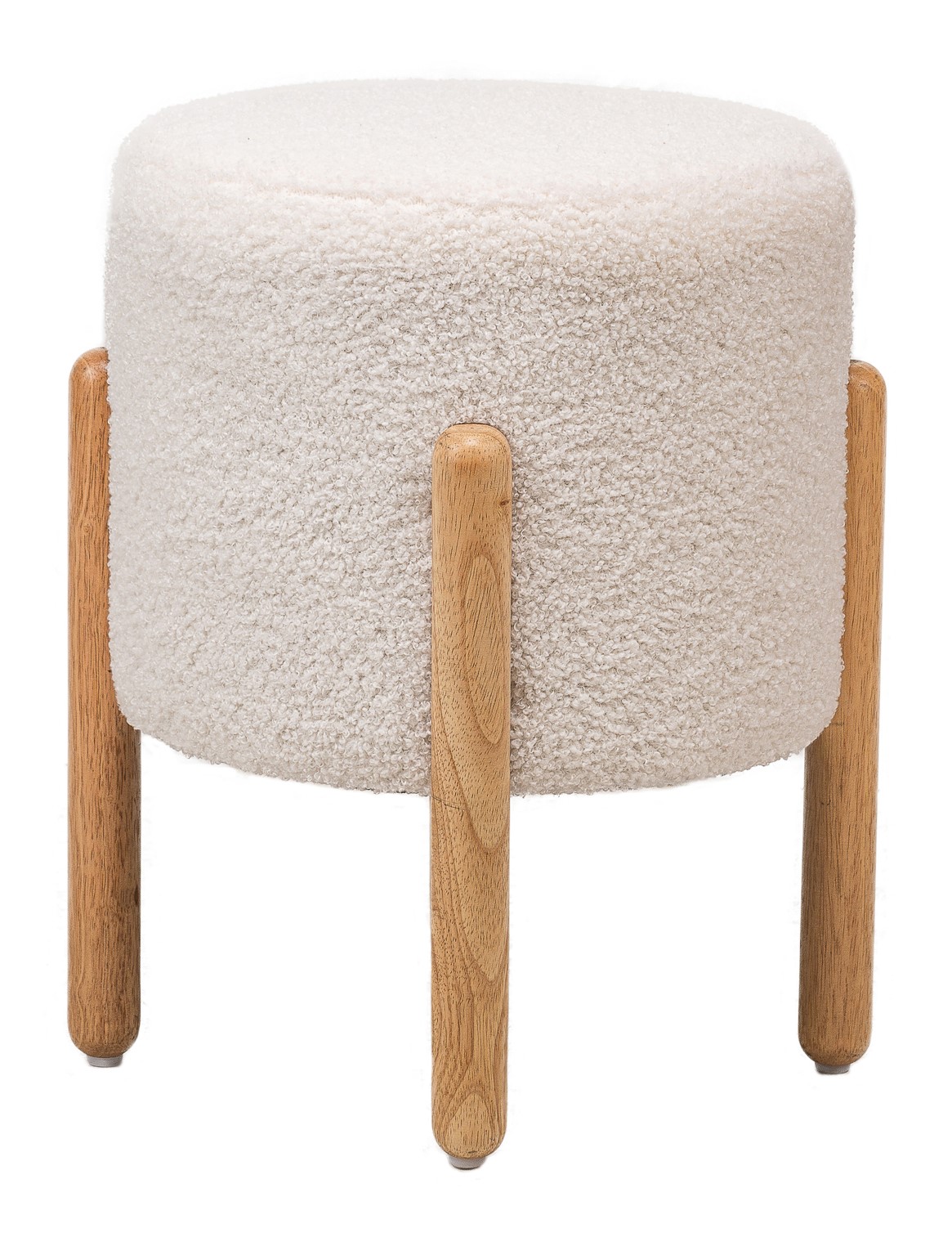 Pouf bouclette et bois, BOHOL, NORDLYS