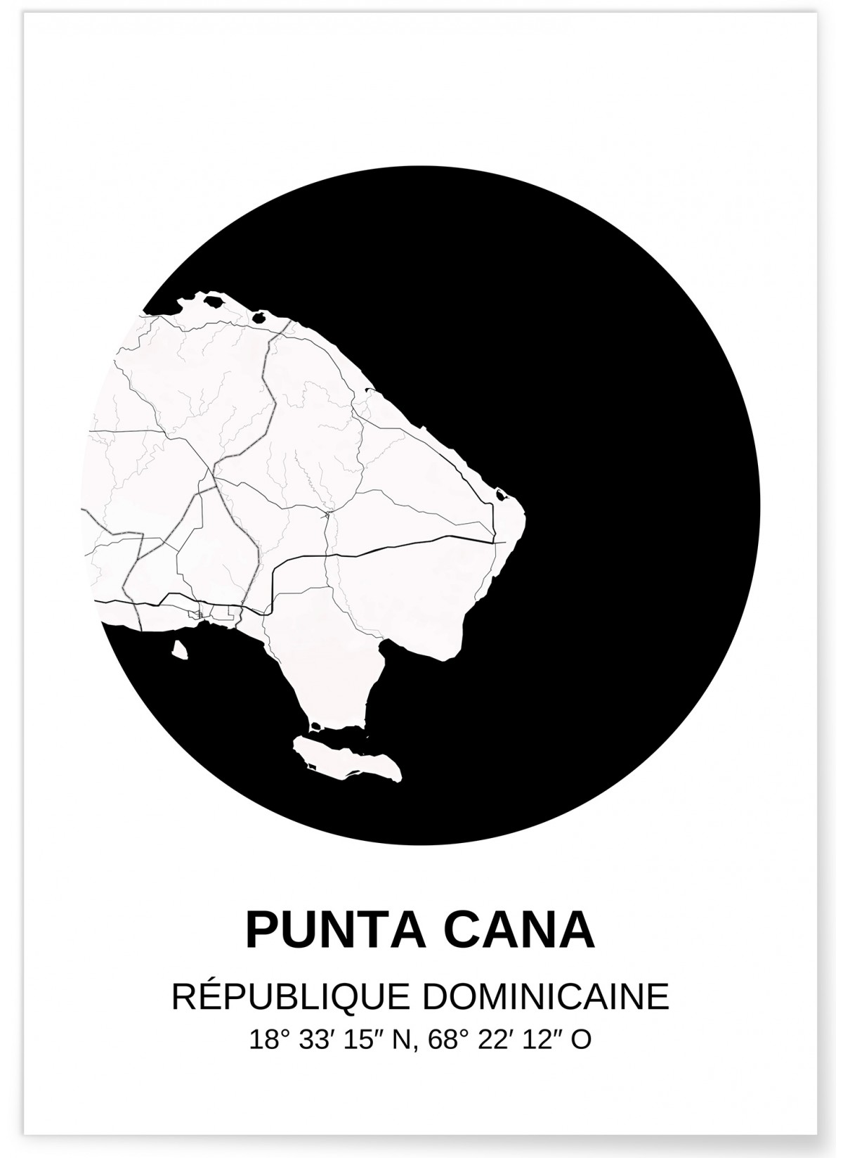 Affiche Carte Punta Cana, L'AFFICHERIE