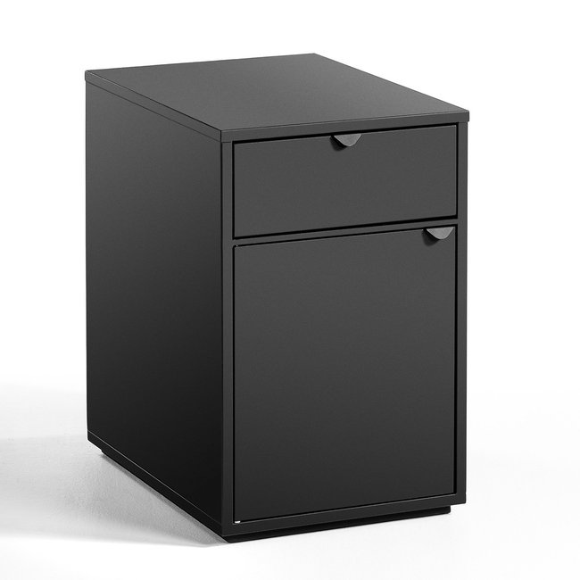 Angus Metal Office Unit with 1 Drawer + 1 Cupboard, carbon, AM.PM