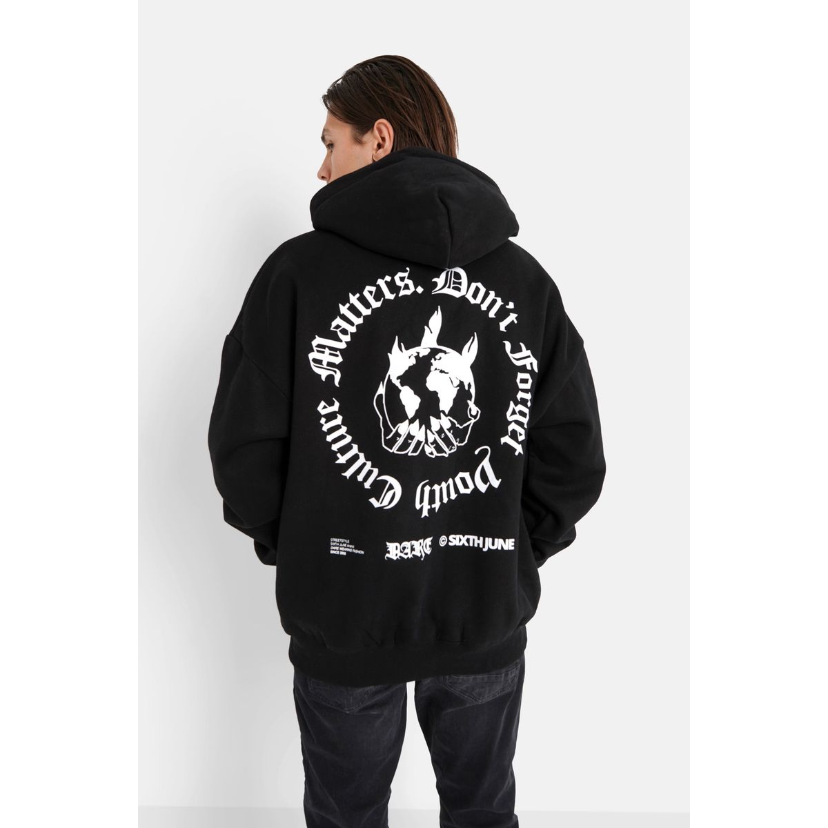 Sweat capuche youth culture dos noir Sixth June La Redoute