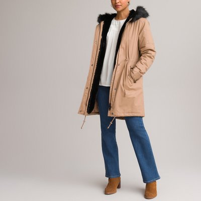 Cotton Mid-Length Parka with Hood and Zip Fastening ANNE WEYBURN