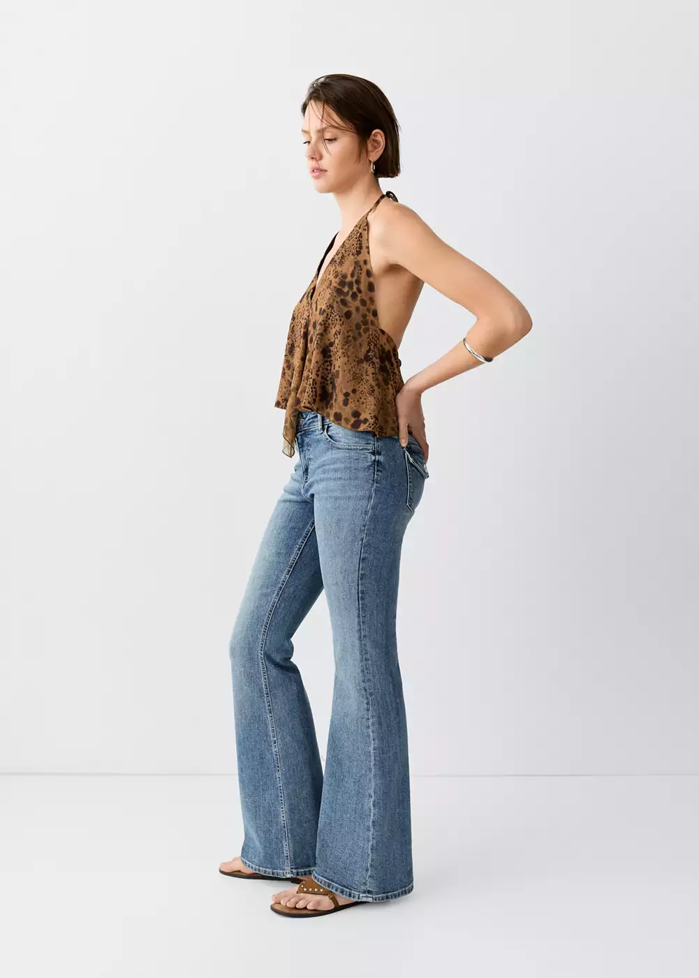 Jean flare regular waist, MANGO TEEN