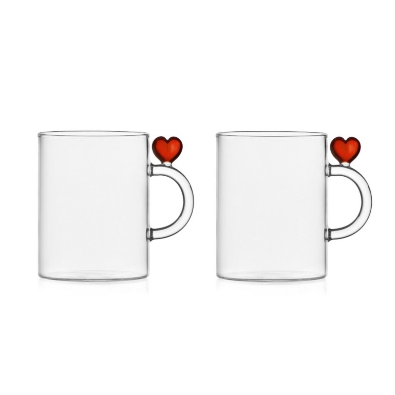 Mug verre cœur CUORE set de 2, ICHENDORF