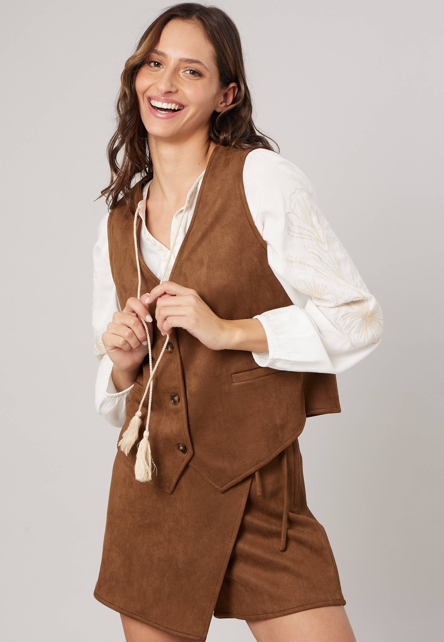 Gilet sans manches femme en suédine CLARISSA, DEELUXE