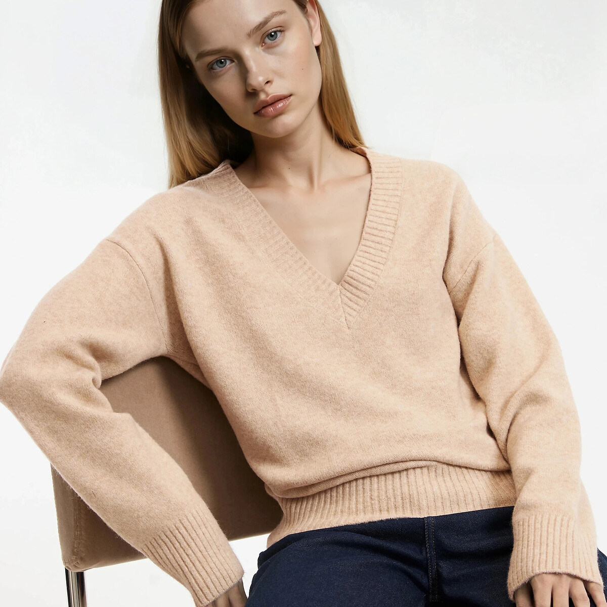 Pull Capuche Violet La Redoute - Taille 36 - Tuni-pull Femme Occasion