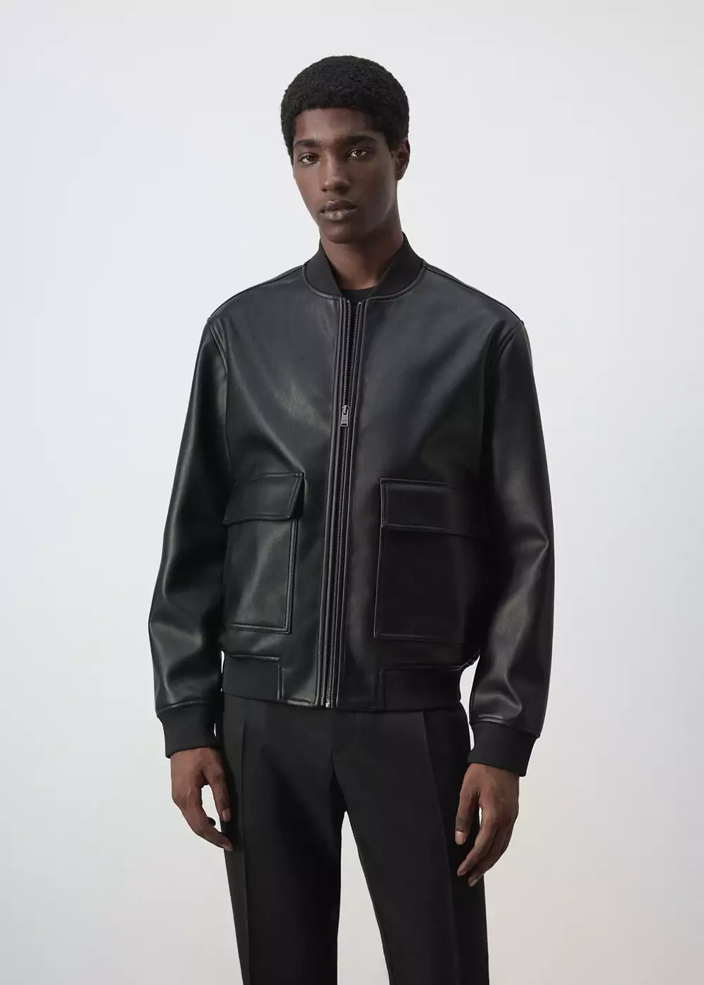 Blouson bomber simili-cuir, MANGO MAN