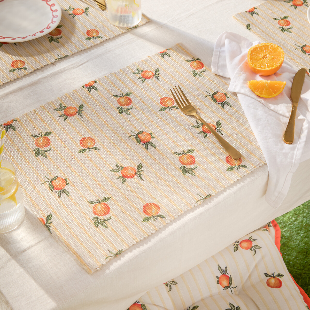 Set of 4 Fruits Oranges Indoor/Outdoor Placemats, FURN.
