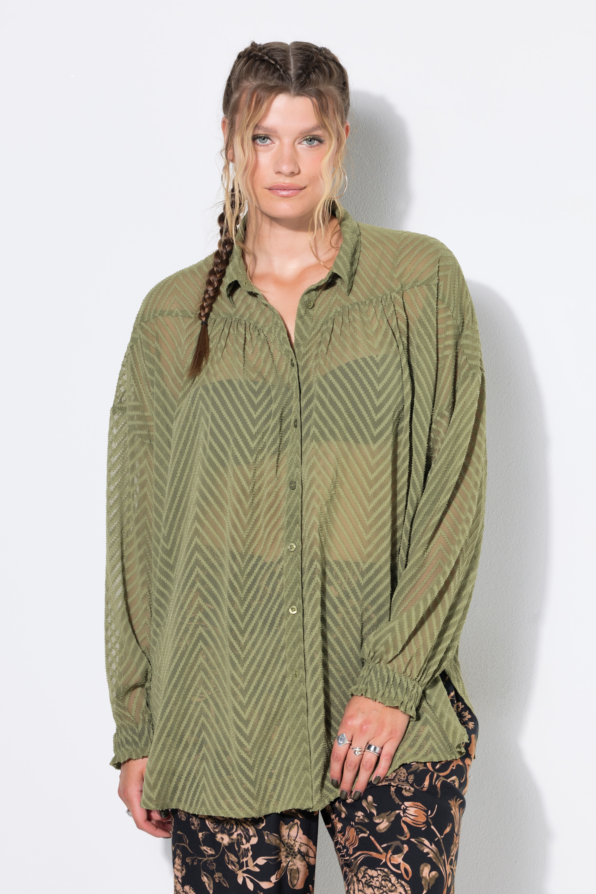 Chemisier oversize en mousseline à motif, STUDIO UNTOLD