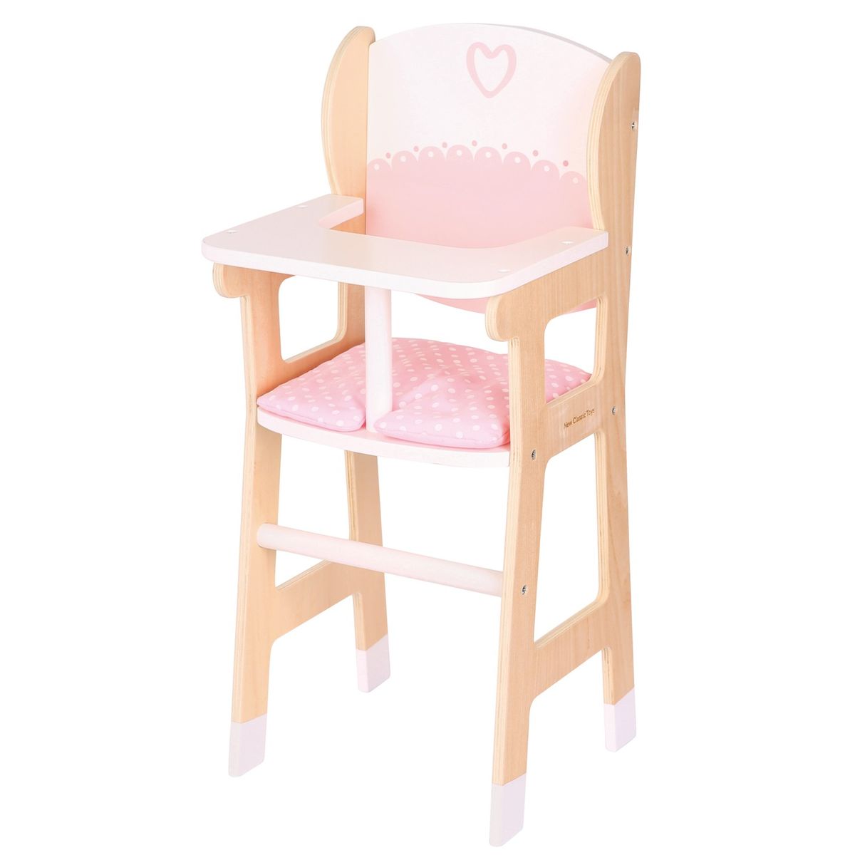 Chaise haute poupon en bois FSC® - rose, Jouet