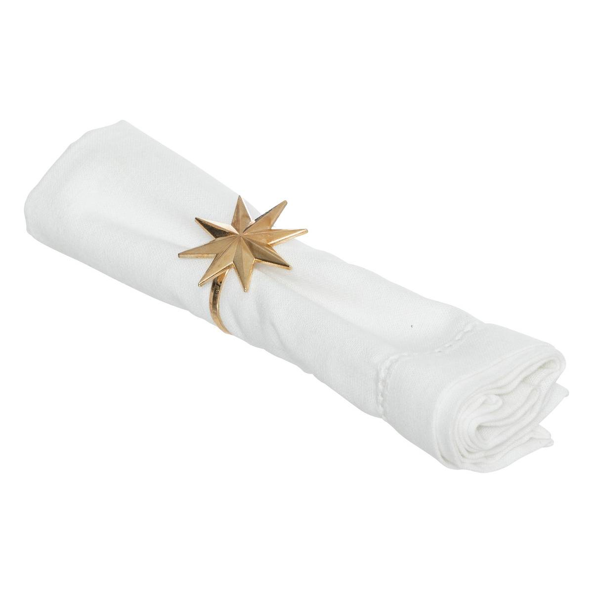 Lot de 2 ronds de serviette de Noël étoile dorée, FEERIC LIGHTS & CHRISTMAS
