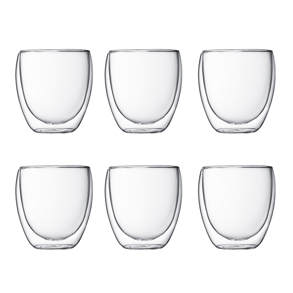 Set of 6 Pavina Double Walled Glasses 25cl / 0.25L