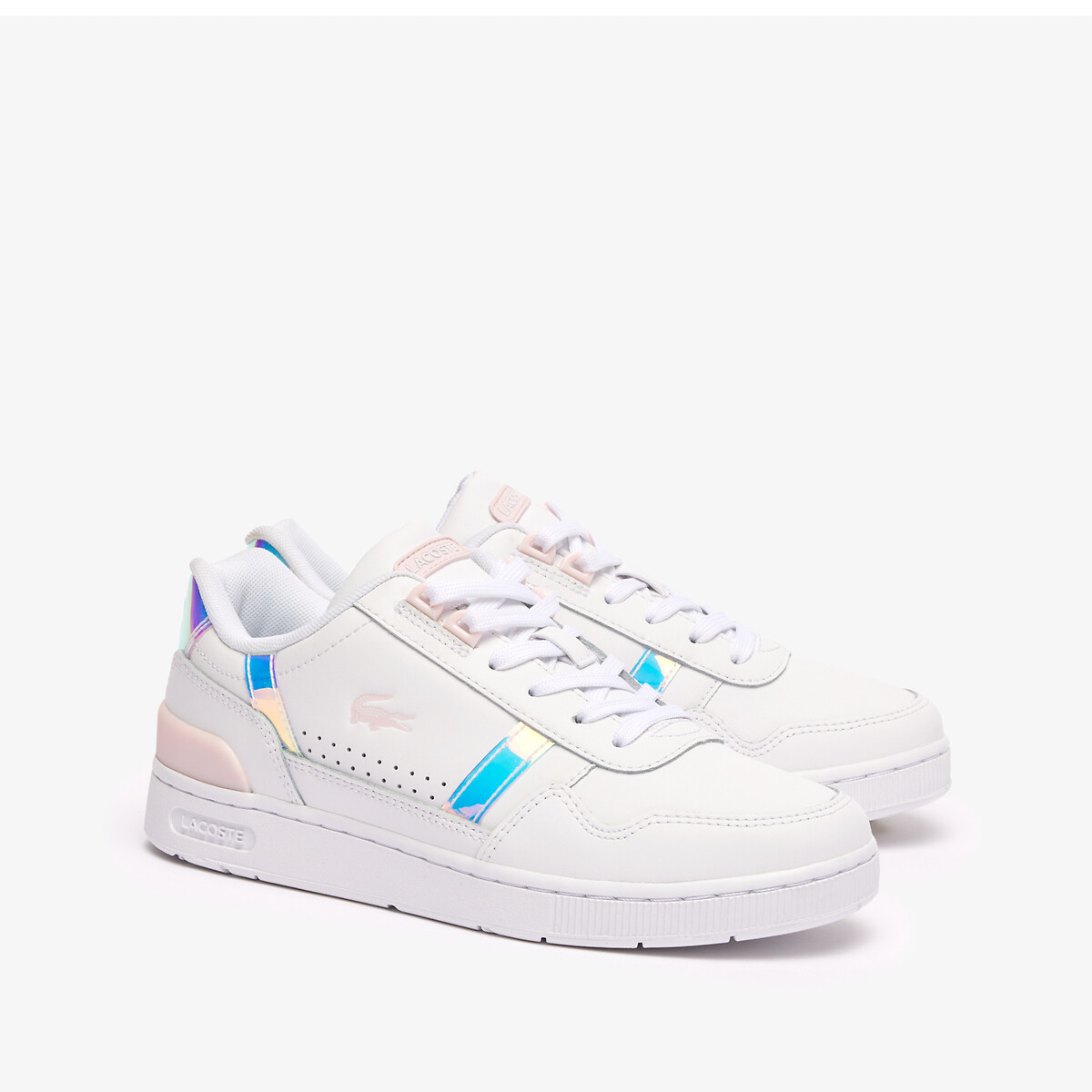 Sneakers in pelle t clip bianco rosa Lacoste La Redoute
