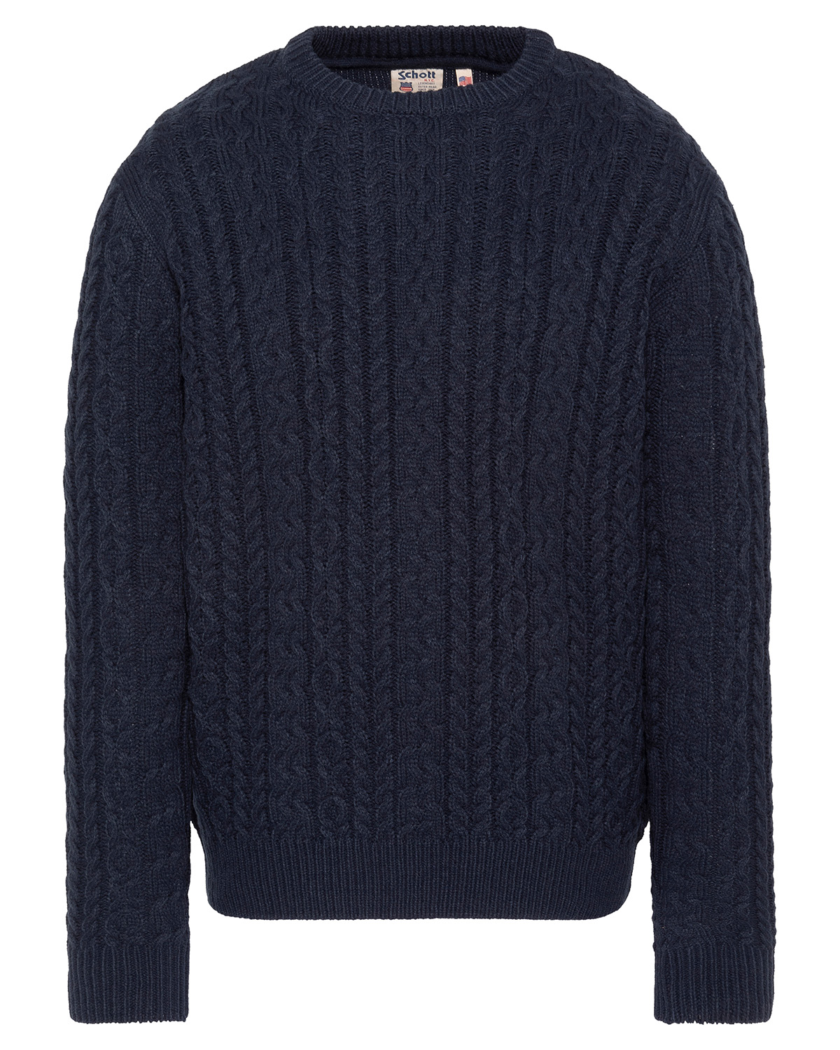 Pull col rond en maille torsadée, SCHOTT