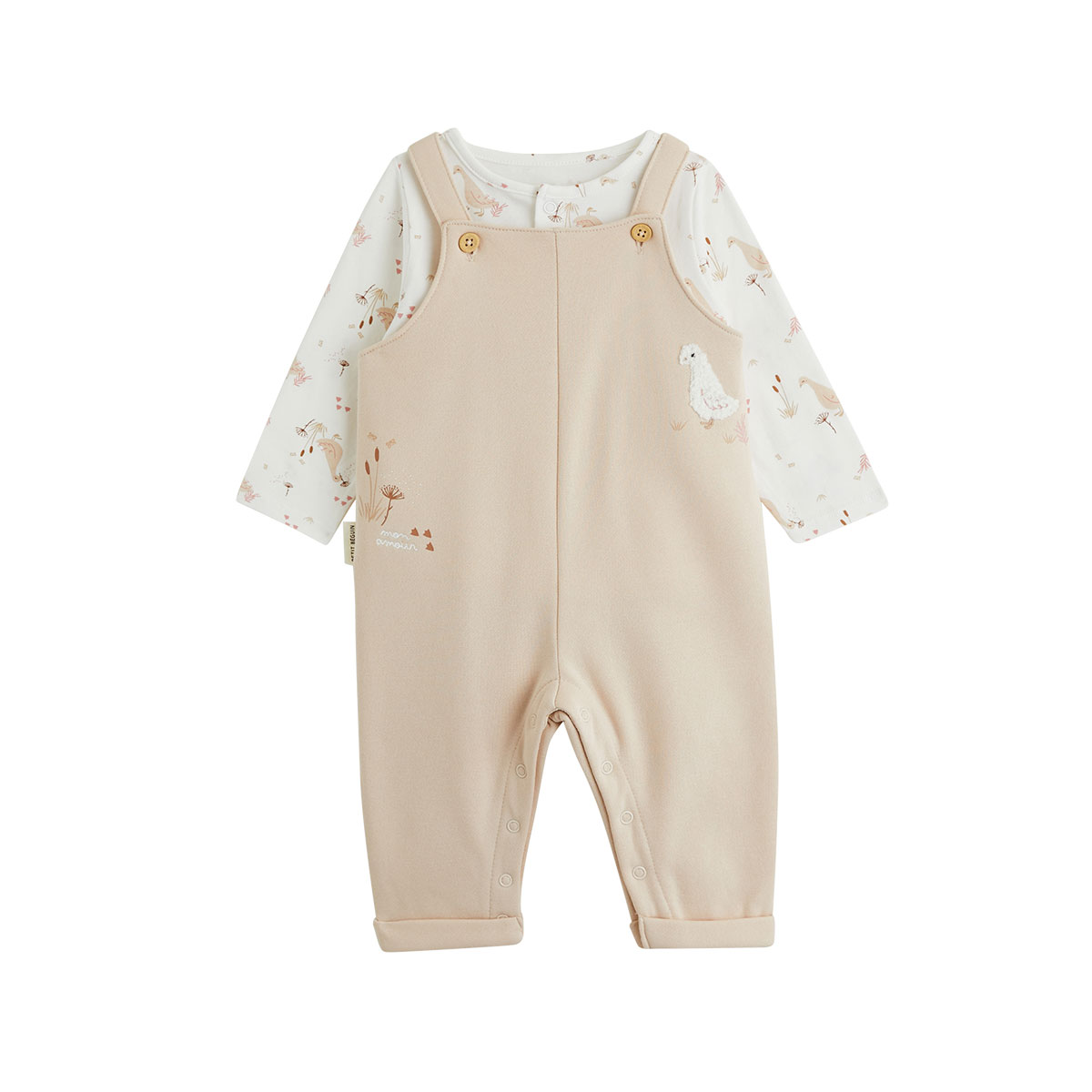 Ensemble salopette bébé en molleton et t-shirt Margot, PETIT BEGUIN