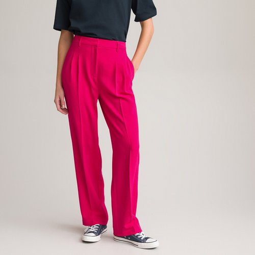 Pantalon droit à pinces rose fuchsia La Redoute Collections