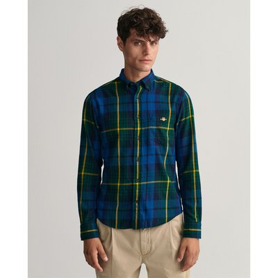 Checked Cotton Flannel Shirt in Regular Fit GANT