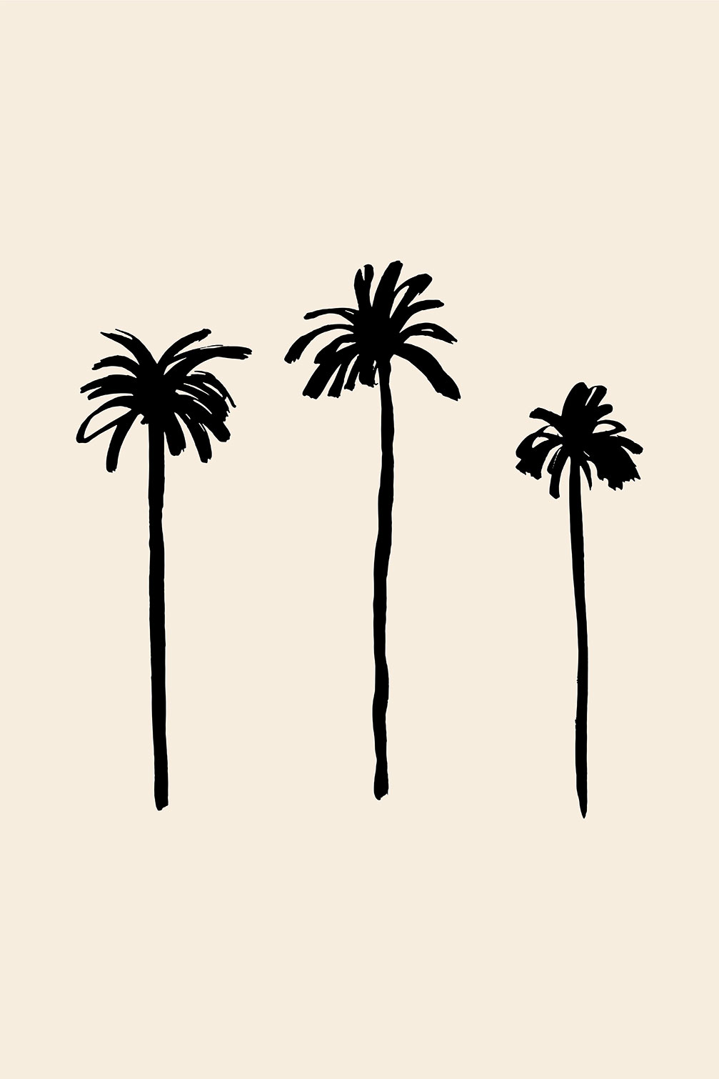 Tableau three black palm tree, HEXOA