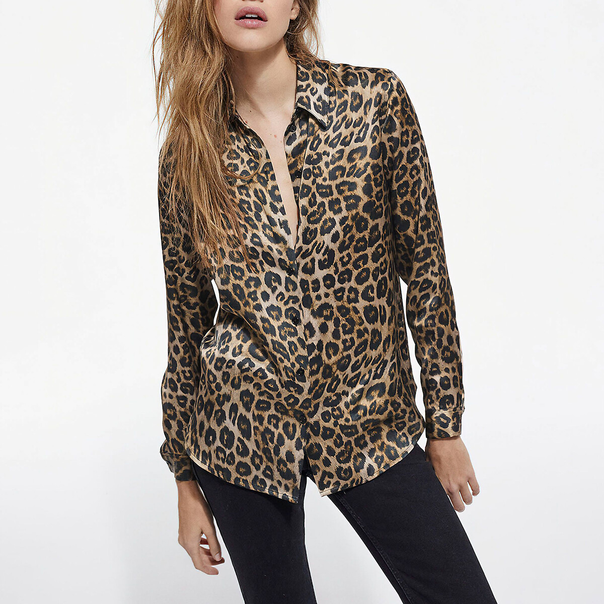 Leopard Print Silk Blouse