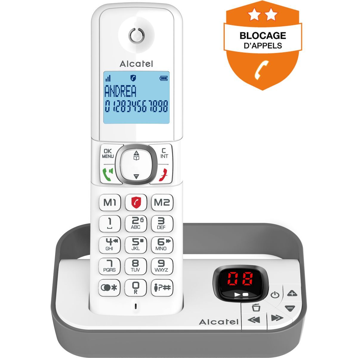 Téléphone fixe sans fil Alcatel F860 Voice Trio Blanc Gris
