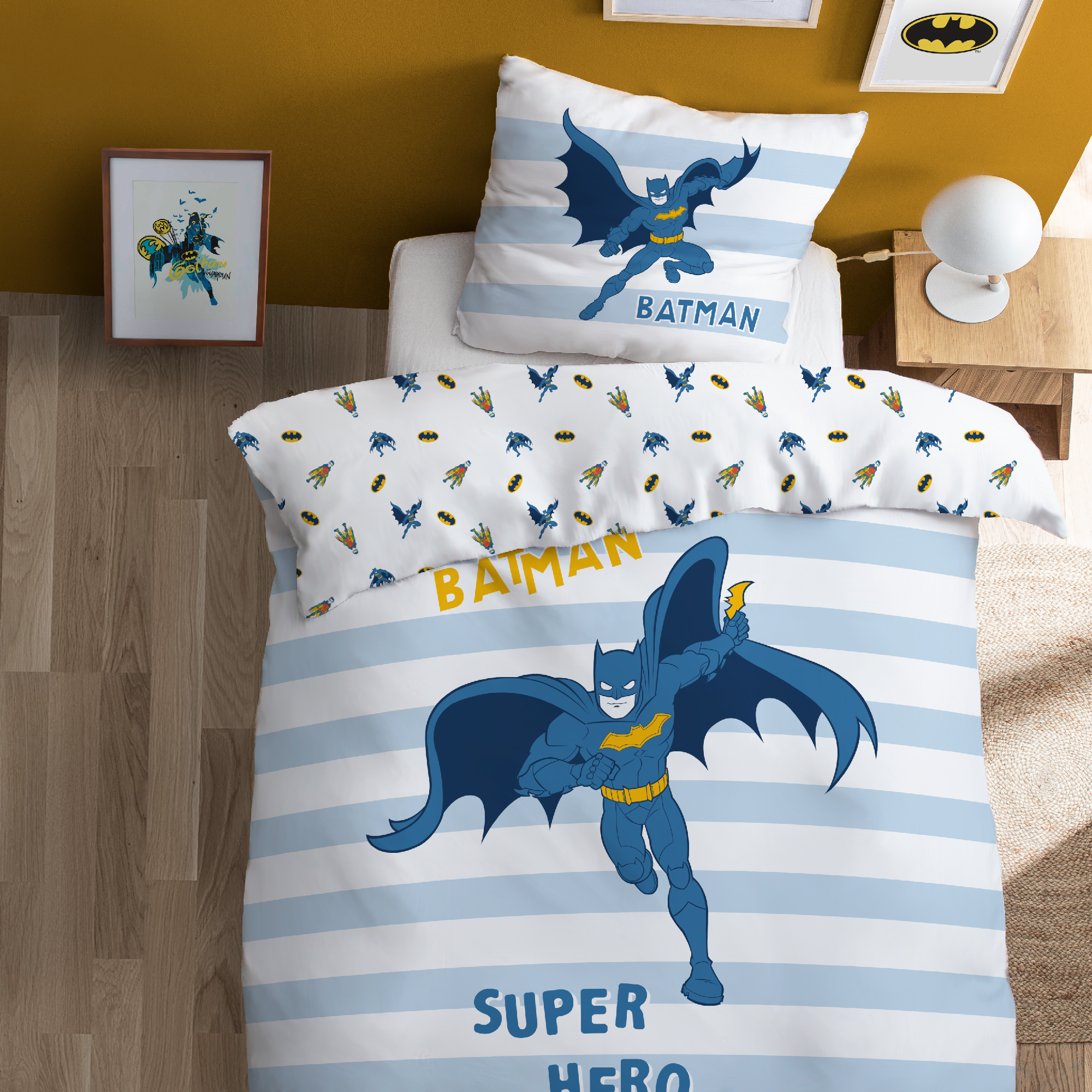 Parure de lit imprimée 100% coton, TEAM, BATMAN
