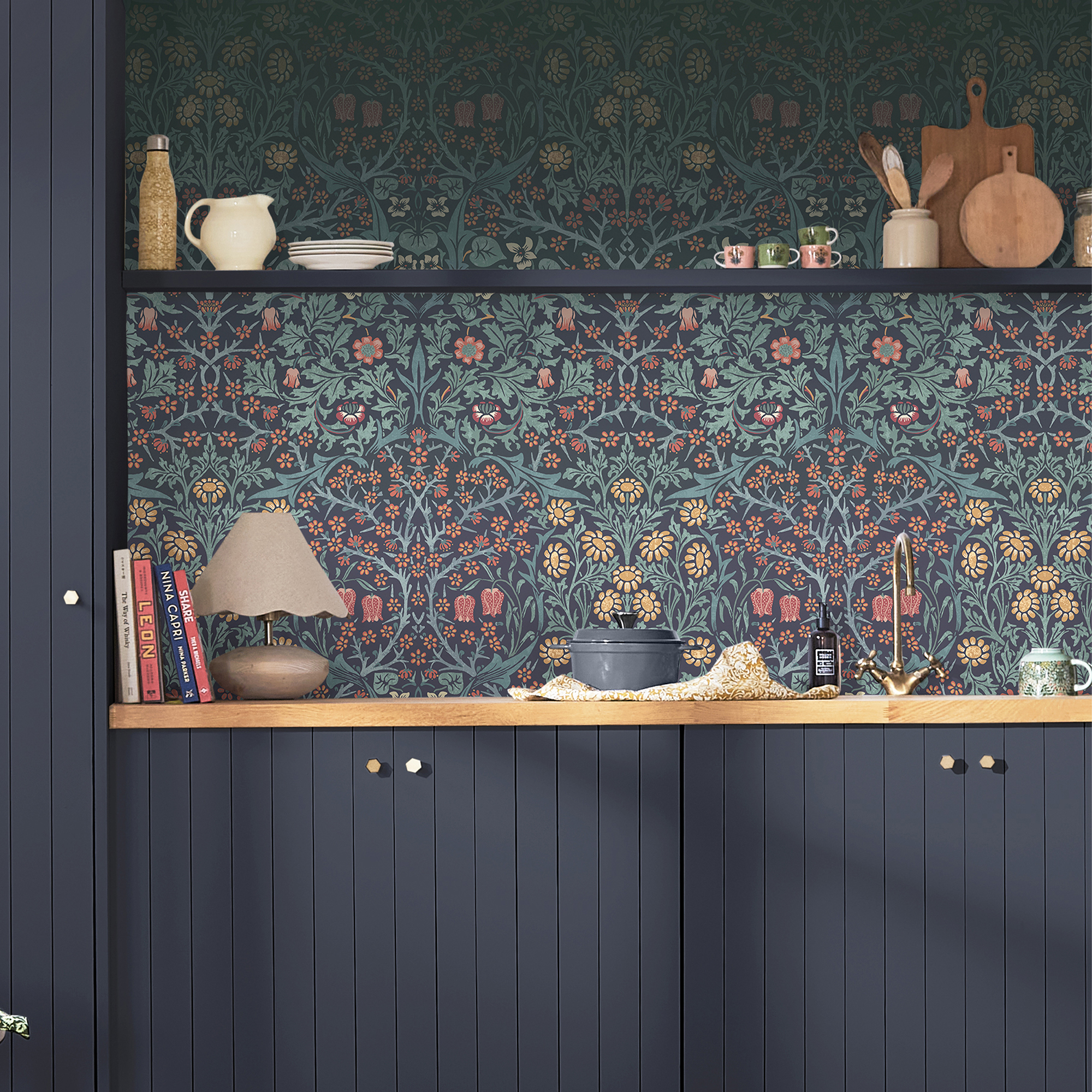 Papier peint panoramique Fleurs de prunellier d'une nuit d'été, WILLIAM MORRIS AT HOME