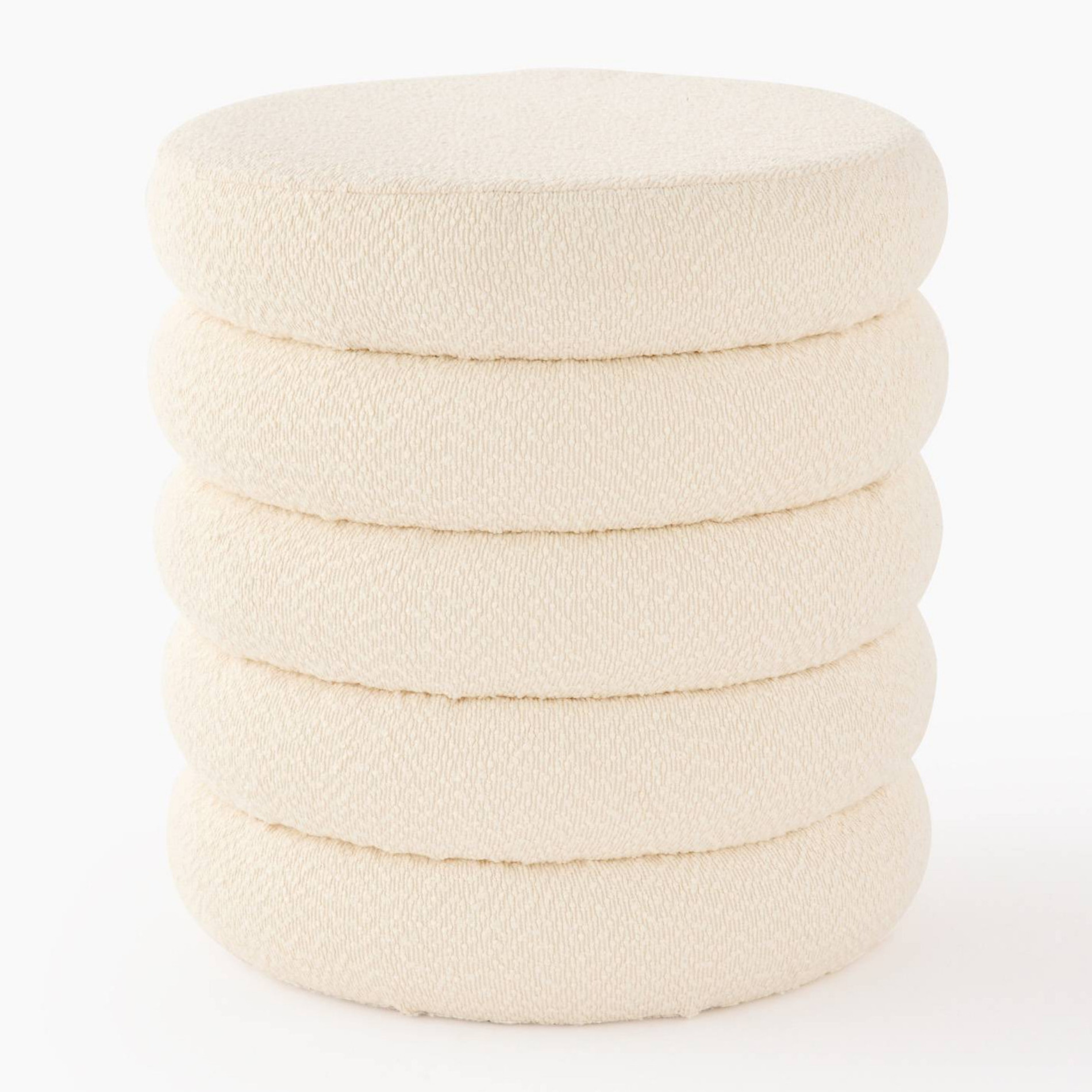 Pouf coffre effet gratté, D42xH41cm, en polyester, MONOPRIX