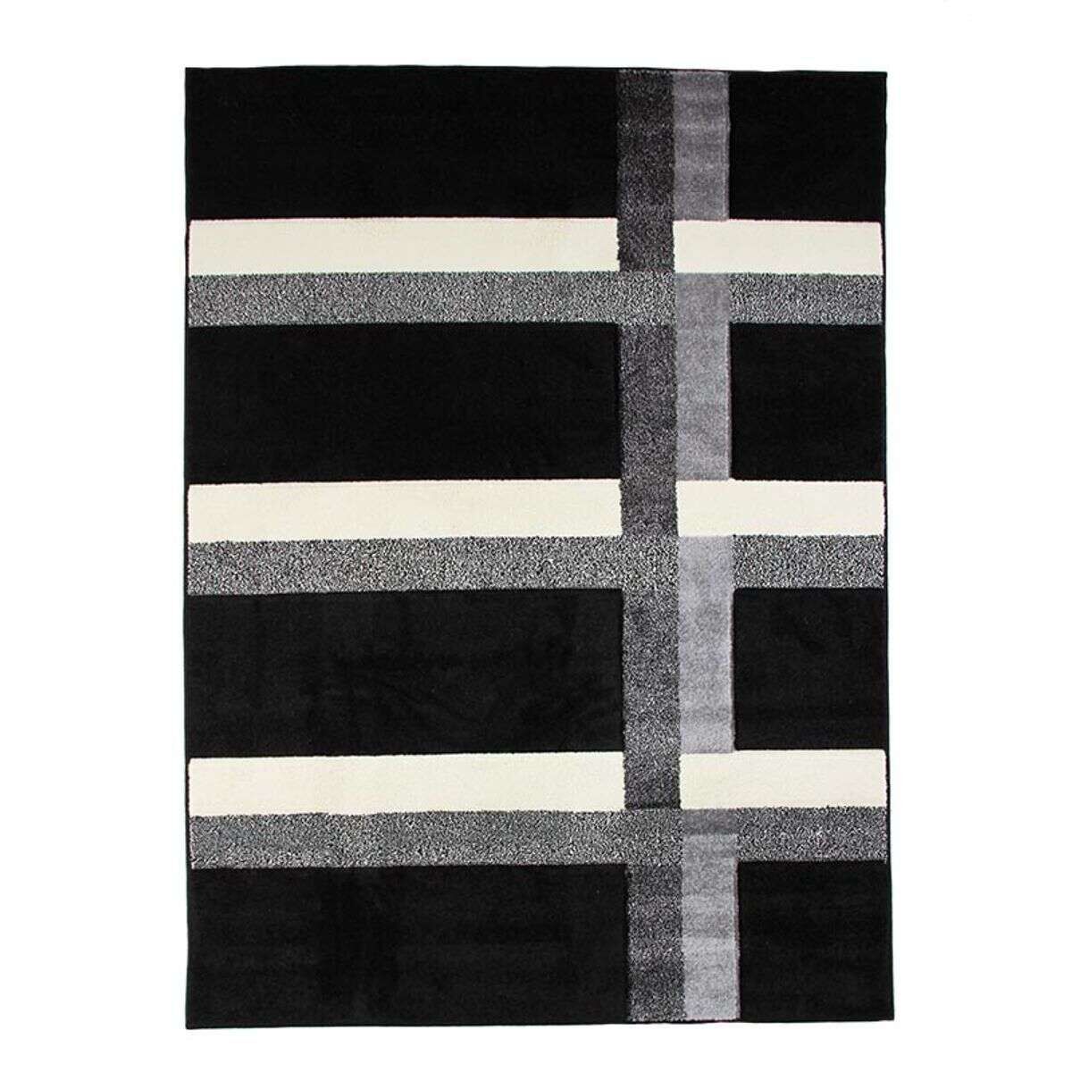 Tapis toucher laineux lignes croisées JOY DE LUXE, THE DECO FACTORY