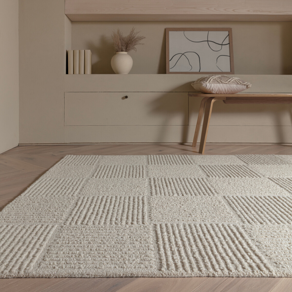 Zennith Textured Grid Rug, SO'HOME