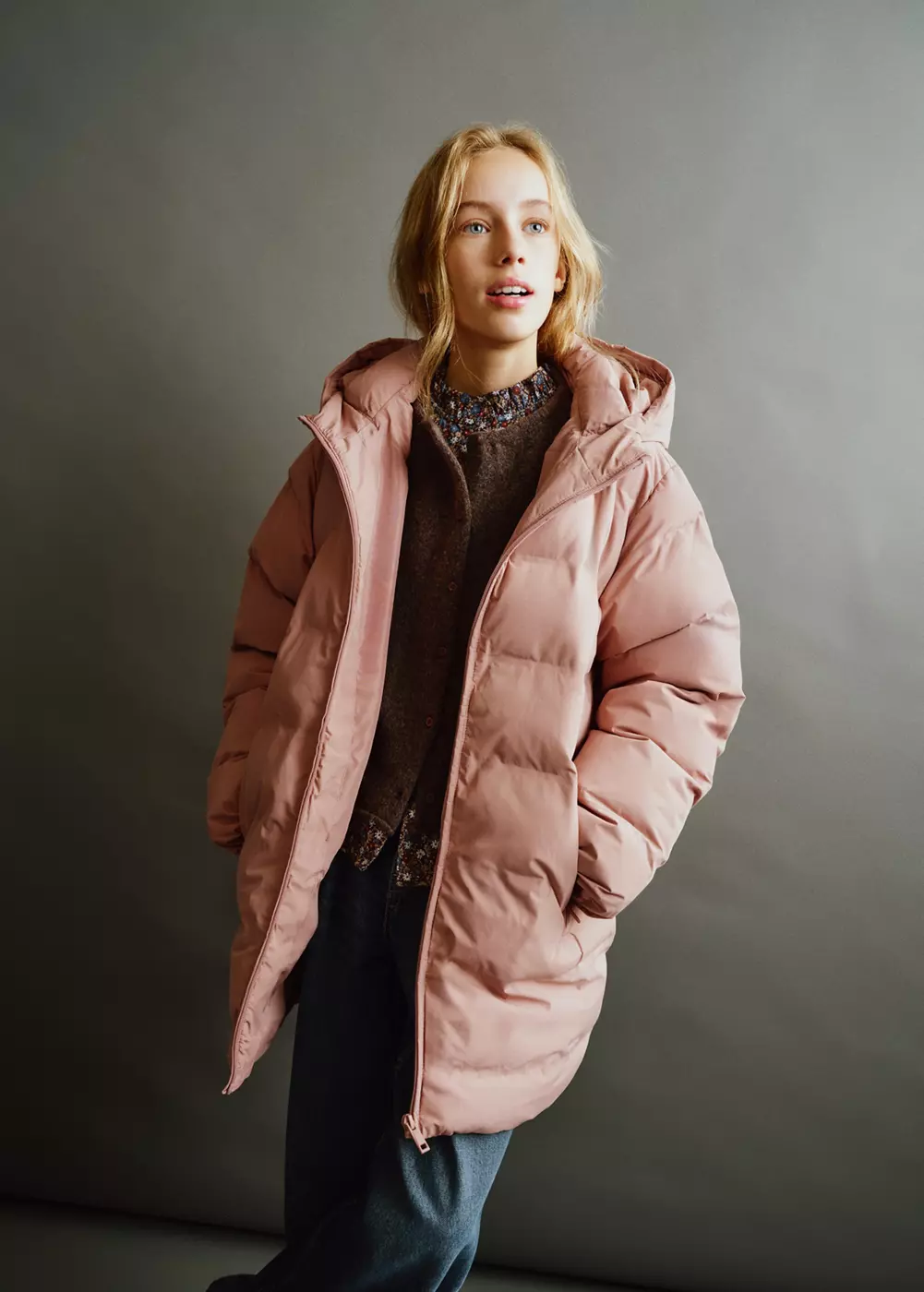 Anorak long matelassé capuche, MANGO KIDS
