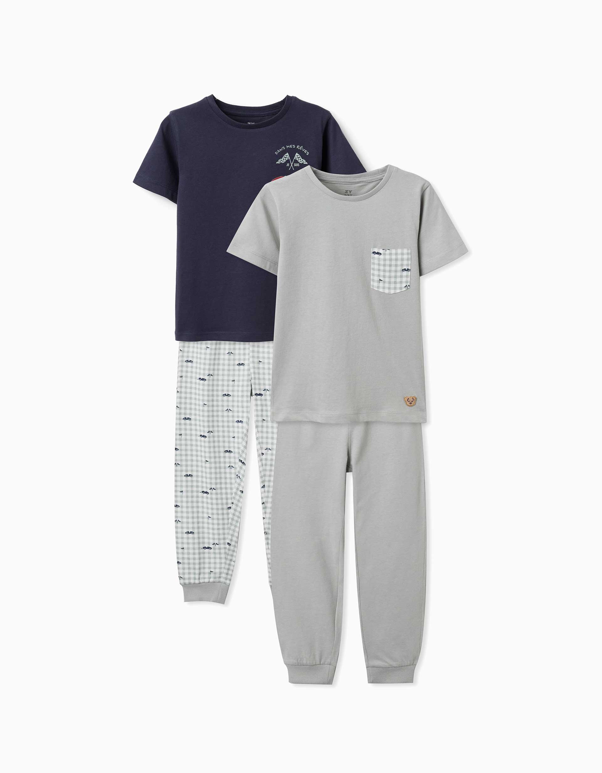 Lot de 2 pyjamas à manches courtes en coton avec imprimés voitures, ZIPPY